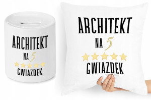 Dla Architekta Zestaw Poduszka + Skarbonka Prezent