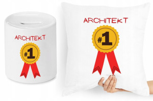 Dla Architekta Zestaw Poduszka + Skarbonka Prezent