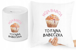 Dla Babci Zestaw Poduszka + Skarbonka Prezent