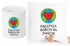 Dla Babci Zestaw Poduszka + Skarbonka Prezent