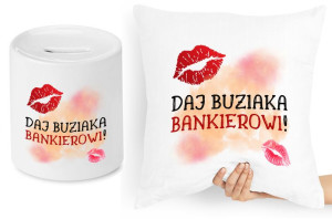 Dla Bankiera Zestaw Poduszka + Skarbonka Prezent
