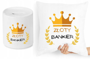 Dla Bankiera Zestaw Poduszka + Skarbonka Prezent