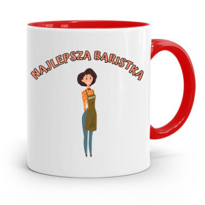 Dla Baristy Baristki Kawiarki Kubek Czerwony