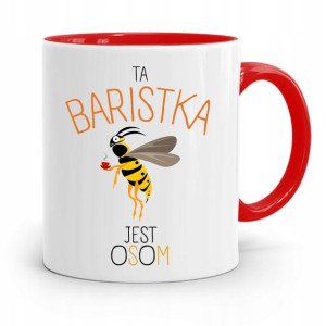 Dla Baristy Baristki Kawiarki Kubek Czerwony