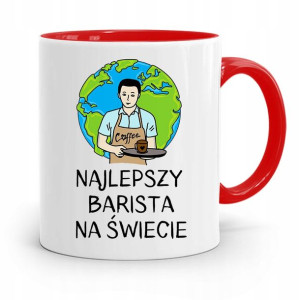 Dla Baristy Baristki Kawiarki Kubek Czerwony