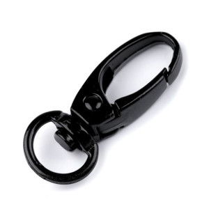 Karabińczyk Metalowy 10 Mm Podłużny - Czarny Mat
