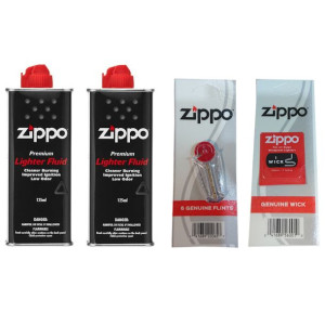 2 x ZIPPO Benzyna + Knot + Kamienie do zapalniczki na benzynę