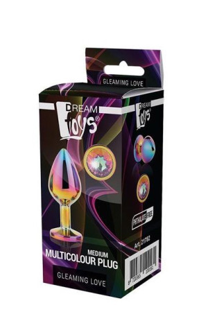 Klasyczny Korek Analny Zatyczka Plug Multicolor Z Kryształem