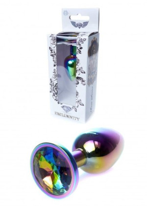 Gustowny Korek Analny Klasyczny Zatyczka Plug Z Diamentem Multicolor
