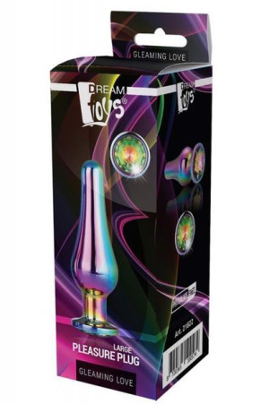 Duży Korek Analny Łezka Wtyczka Plug Multicolor Z Kryształem