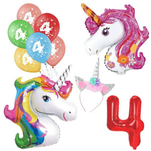 Balony 4 Latka Jednorożec Unicorn Zestaw Mega