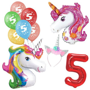 Balony 5 Lat Jednorożec Unicorn Zestaw Mega