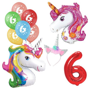 Balony 6 Lat Jednorożec Unicorn Zestaw Mega