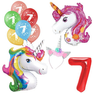 Balony 7 Lat Jednorożec Unicorn Zestaw Mega
