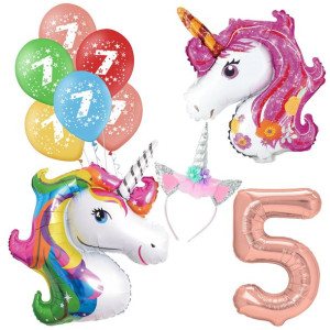 Balony 5 Lat Jednorożec Unicorn Zestaw Mega