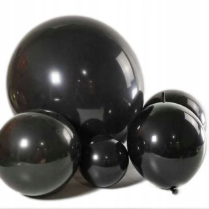 Balony Czarne Perłowe zestaw 100szt