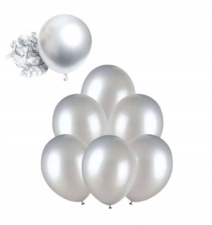 Balony Perłowe Srebrne 25cm 100 szt