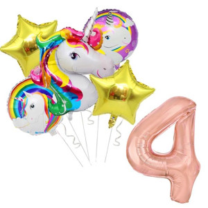 Balony Zestaw Unicorn Jednorożec Urodziny Cyfra