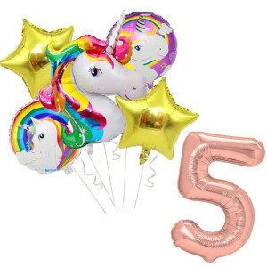 Balony Zestaw Unicorn Jednorożec Urodziny Cyfra