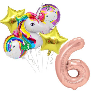 Balony Zestaw Unicorn Jednorożec Urodziny Cyfra
