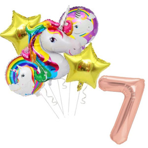 Balony Zestaw Unicorn Jednorożec Urodziny Cyfra