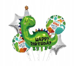 Zestaw Balonów Dinozaur Happy Dino 5szt 86x88 Cm