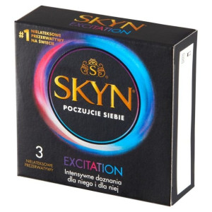 Prezerwatywy Stymulujące Unimil Skyn Excitation Nielateksowe 3 Sztuki