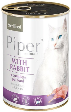Mokra karma dla kota po sterylizacji DOLINA NOTECI Piper 400g z KRÓLIKIEM