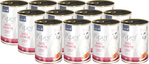Mokra karma dla kota DOLINA NOTECI Piper 400g z ŁOSOSIEM 12szt.