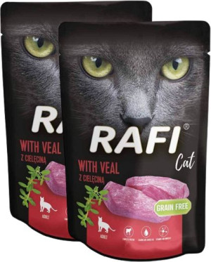 Mokra karma dla kota DOLINA NOTECI Rafi Cat 100g z CIELĘCINĄ 2szt.