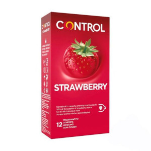 Prezerwatywy Smakowe Truskawkowe Control Strawberry 12 Sztuk