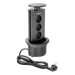 Gniazda wpuszczane w blat 3x230V - AE-BPW3G czarny