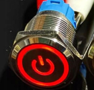 Przycisk wododporny 16mm podświetlany LED 5V bi