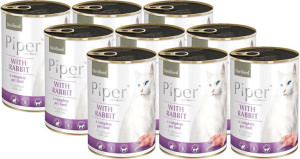 Mokra karma dla kota po sterylizacji DOLINA NOTECI Piper 400g KRÓLIK 9szt.