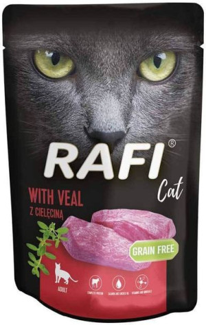 Mokra karma dla kota DOLINA NOTECI Rafi Cat 100g z CIELĘCINĄ