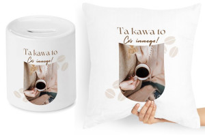 Dla Baristy Zestaw Poduszka + Skarbonka Prezent