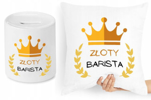 Dla Baristy Zestaw Poduszka + Skarbonka Prezent