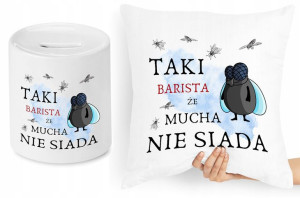 Dla Baristy Zestaw Poduszka + Skarbonka Prezent