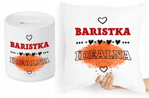 Dla Baristy Zestaw Poduszka + Skarbonka Prezent
