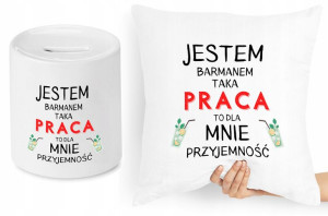 Dla Barmana Zestaw Poduszka + Skarbonka Prezent