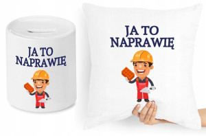 Dla Budowlańca Zestaw Poduszka + Skarbonka