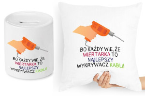 Dla Budowlańca Zestaw Poduszka + Skarbonka