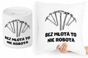 Dla Budowlańca Zestaw Poduszka + Skarbonka