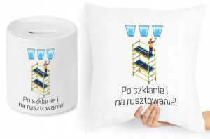 Dla Budowlańca Zestaw Poduszka + Skarbonka