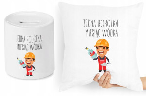 Dla Budowlańca Zestaw Poduszka + Skarbonka