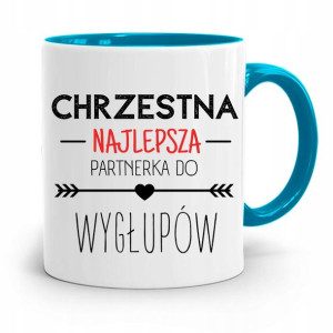 Dla Chrzestnego Chrzestnej Kubek Błękitny Prezent