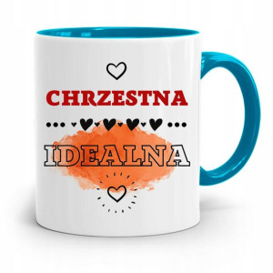 Dla Chrzestnego Chrzestnej Kubek Błękitny Prezent