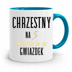 Dla Chrzestnego Chrzestnej Kubek Błękitny Prezent