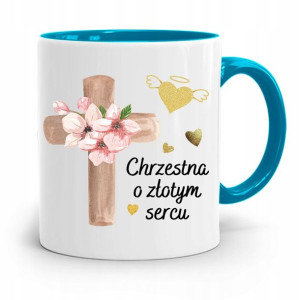Dla Chrzestnego Chrzestnej Kubek Błękitny Prezent