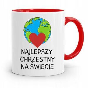 Dla Chrzestnego Chrzestnej Kubek Czerwony Prezent